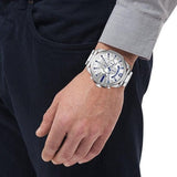Buy Shop Diesel Mega Chief Chronograph White Dial Silver Steel Strap Watch For Men - DZ4477 USA Online