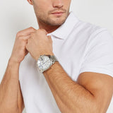 Buy Shop Diesel Mega Chief Chronograph White Dial Silver Steel Strap Watch For Men - DZ4477 USA Online