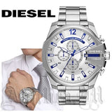 Buy Shop Diesel Mega Chief Chronograph White Dial Silver Steel Strap Watch For Men - DZ4477 USA Online