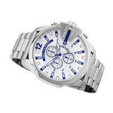 Buy Shop Diesel Mega Chief Chronograph White Dial Silver Steel Strap Watch For Men - DZ4477 USA Online