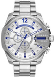 Buy Shop Diesel Mega Chief Chronograph White Dial Silver Steel Strap Watch For Men - DZ4477 USA Online