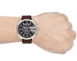 Buy Shop Diesel Mega Chief Chronograph Black Dial Brown Leather Strap Watch For Men - DZ4290 USA Online