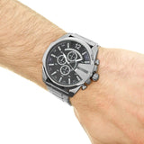 Buy Shop Diesel Mega Chief Chronograph Blue Dial Silver Steel Strap Watch For Men - DZ4417 USA Online