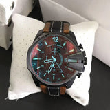 Buy Shop Diesel Mega Chief Quartz Black Dial Two Tone Leather Strap Watch For Men - DZ4305 USA Online