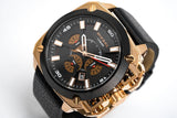Buy Shop Diesel BAMF Chronograph Black Dial Black Leather Strap Watch For Men - DZ7346 USA Online