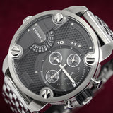 Buy Shop Diesel Little Daddy Chronograph Black Dial Silver Steel Strap Watch For Men - DZ7259 USA Online