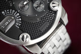 Buy Shop Diesel Little Daddy Chronograph Black Dial Silver Steel Strap Watch For Men - DZ7259 USA Online
