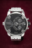 Buy Shop Diesel Little Daddy Chronograph Black Dial Silver Steel Strap Watch For Men - DZ7259 USA Online