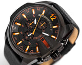 Buy Shop Diesel Mega Chief Chronograph Black Dial Black Leather Strap Watch For Men - DZ4291 USA Online
