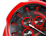 Buy Shop Diesel Mega Chief Chronograph Black Dial Red Rubber Strap Watch For Men - DZ4526 USA Online