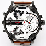 Buy Shop Diesel Mr. Daddy 2.0 Chronograph Silver Dial Brown Leather Strap Watch For Men - DZ7394 USA Online
