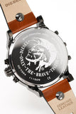 Diesel Mr. Daddy 2.0 Chronograph Silver Dial Brown Leather Strap Watch For Men - DZ7394