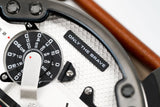 Buy Shop Diesel Mr. Daddy 2.0 Chronograph Silver Dial Brown Leather Strap Watch For Men - DZ7394 USA Online