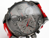Buy Shop Diesel Mr Daddy 2.0 Chronograph Grey Dial Red Rubber Strap Watch For Men - DZ7423 USA Online
