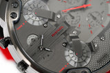 Buy Shop Diesel Mr Daddy 2.0 Chronograph Grey Dial Red Rubber Strap Watch For Men - DZ7423 USA Online