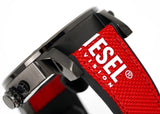 Buy Shop Diesel Mr Daddy 2.0 Chronograph Grey Dial Red Rubber Strap Watch For Men - DZ7423 USA Online