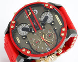 Buy Shop Diesel Mr Daddy 2.0 Chronograph Grey Dial Red Rubber Strap Watch For Men - DZ7430 USA Online