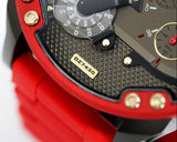 Buy Shop Diesel Mr Daddy 2.0 Chronograph Grey Dial Red Rubber Strap Watch For Men - DZ7430 USA Online
