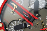 Diesel Mr Daddy 2.0 Chronograph Grey Dial Red Rubber Strap Watch For Men - DZ7430