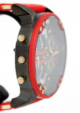 Diesel Mr Daddy 2.0 Chronograph Grey Dial Red Rubber Strap Watch For Men - DZ7430