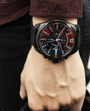 Buy Shop Diesel Mega Chief Chronograph Black Dial Black Leather Strap Watch For Men - DZ4323 USA Online