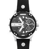 Buy Shop Diesel Mr Daddy Chronograph Black Dial Black Leather Strap Watch For Men - DZ7313 USA Online