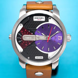Buy Shop Diesel Mini Daddy Blue & Black Dial Brown Leather Strap Watch For Men - DZ7308 USA Online