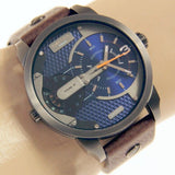 Buy Shop Diesel Mini Daddy Analog Blue Dial Brown Leather Strap Watch For Men - DZ7339 USA Online