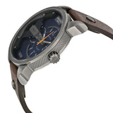 Buy Shop Diesel Mini Daddy Analog Blue Dial Brown Leather Strap Watch For Men - DZ7339 USA Online