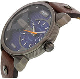 Buy Shop Diesel Mini Daddy Analog Blue Dial Brown Leather Strap Watch For Men - DZ7339 USA Online