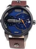 Buy Shop Diesel Mini Daddy Analog Blue Dial Brown Leather Strap Watch For Men - DZ7339 USA Online