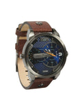 Buy Shop Diesel Mini Daddy Analog Blue Dial Brown Leather Strap Watch For Men - DZ7339 USA Online