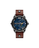 Buy Shop Diesel Mini Daddy Analog Blue Dial Brown Leather Strap Watch For Men - DZ7339 USA Online