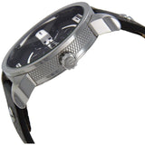 Buy Shop Diesel Mini Daddy Black Silver Dial Black Leather Strap Watch For Men - DZ7307 USA Online