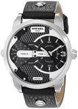 Buy Shop Diesel Mini Daddy Black Silver Dial Black Leather Strap Watch For Men - DZ7307 USA Online