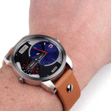 Buy Shop Diesel Mini Daddy Blue & Black Dial Brown Leather Strap Watch For Men - DZ7308 USA Online