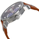 Buy Shop Diesel Mini Daddy Blue & Black Dial Brown Leather Strap Watch For Men - DZ7308 USA Online