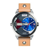 Buy Shop Diesel Mini Daddy Blue & Black Dial Brown Leather Strap Watch For Men - DZ7308 USA Online