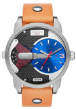 Buy Shop Diesel Mini Daddy Blue & Black Dial Brown Leather Strap Watch For Men - DZ7308 USA Online