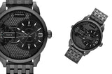 Buy Shop Diesel Mini Daddy Dual Time Black Dial Black Stainless Steel Strap Watch For Men - DZ7316 USA Online
