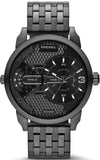 Buy Shop Diesel Mini Daddy Dual Time Black Dial Black Stainless Steel Strap Watch For Men - DZ7316 USA Online