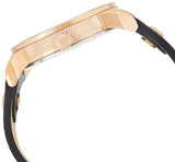 Buy Shop Diesel Mini Daddy Dual Time Black & Gold Dial Black Leather Strap Watch For Men - DZ7317 USA Online