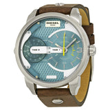 Buy Shop Diesel Mini Daddy LIght Blue Dial Brown Leather Strap Watch For Men - DZ7321 USA Online