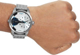 Buy Shop Diesel Mini Daddy Dual Time Silver Dial Stainless Steel Watch For Men - DZ7305 USA Online