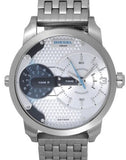Buy Shop Diesel Mini Daddy Dual Time Silver Dial Stainless Steel Watch For Men - DZ7305 USA Online