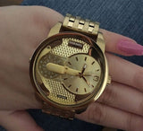 Buy Shop Diesel Mini Daddy Gold Dial Gold Steel Strap Watch For Men - DZ7306 USA Online