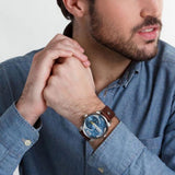 Buy Shop Diesel Mini Daddy LIght Blue Dial Brown Leather Strap Watch For Men - DZ7321 USA Online