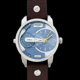 Buy Shop Diesel Mini Daddy LIght Blue Dial Brown Leather Strap Watch For Men - DZ7321 USA Online