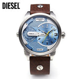 Buy Shop Diesel Mini Daddy LIght Blue Dial Brown Leather Strap Watch For Men - DZ7321 USA Online
