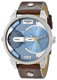 Buy Shop Diesel Mini Daddy LIght Blue Dial Brown Leather Strap Watch For Men - DZ7321 USA Online